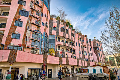 Low angle view of buildings against sky