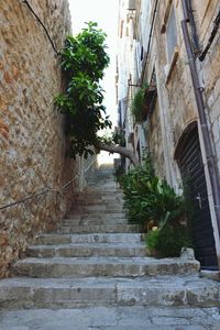 Narrow walkway in city