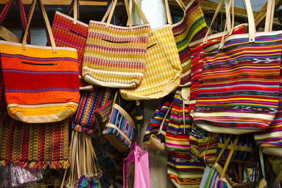 Full frame shot of multi colored market stall