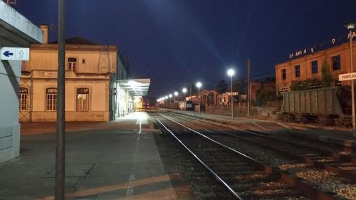 View of illuminated buildings at night