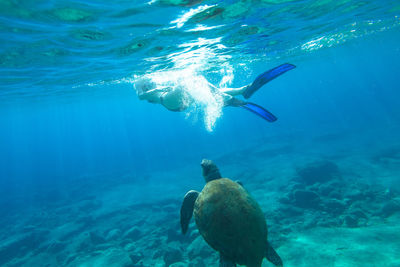 People swimming in sea