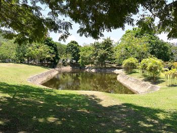 Scenic view of park against sky