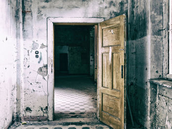 Entrance of abandoned building