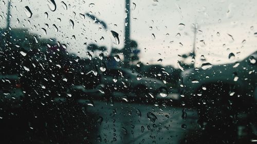 Close-up of water drops on glass