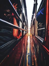 People traveling in buses