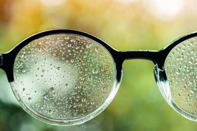 Close-up of raindrops on glass