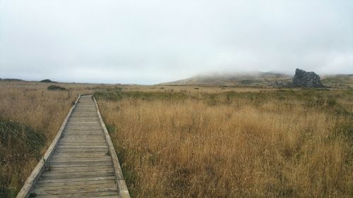 Scenic view of land against sky