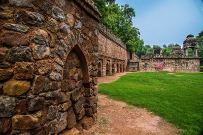 Stone wall of old building