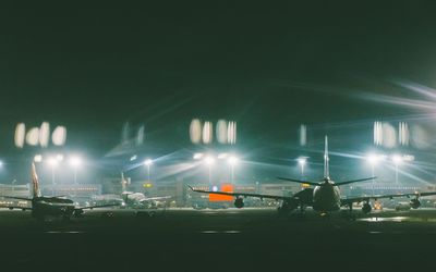 Illuminated street light at night