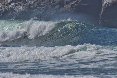 Waves rushing towards shore