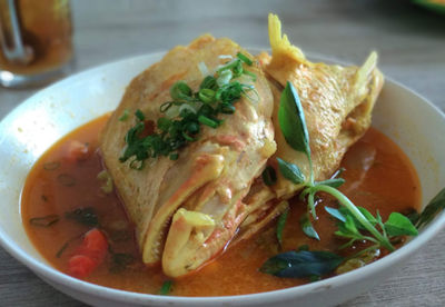 Close-up of meal served in bowl