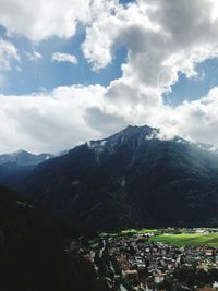 Scenic view of mountains against sky