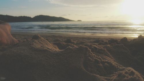 Scenic view of sea during sunset