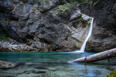 Scenic view of waterfall