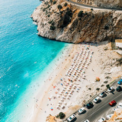 High angle view of beach