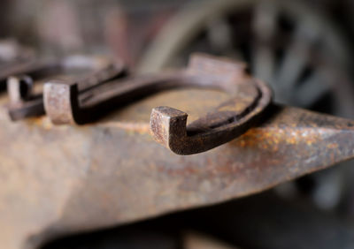 Close-up of rusty machine part