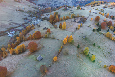 High angle view of land