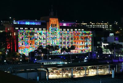 Illuminated city at night