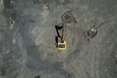 High angle view of ship in water