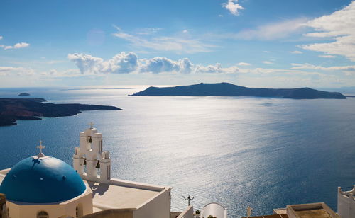 The santorini caldera , showing the island of thirasia 