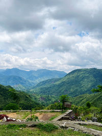 Scenic view of mountains against sky