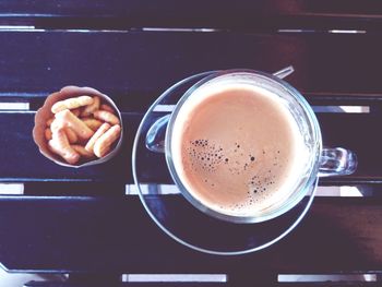 Directly above shot of coffee on table