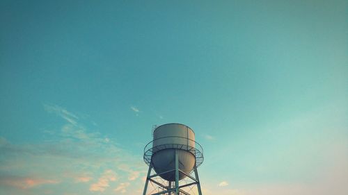 Low angle view of water tower against sky