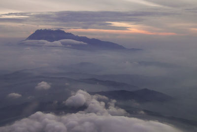 Scenic view of cloudscape against sky during sunset