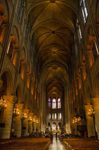 Interior of illuminated building