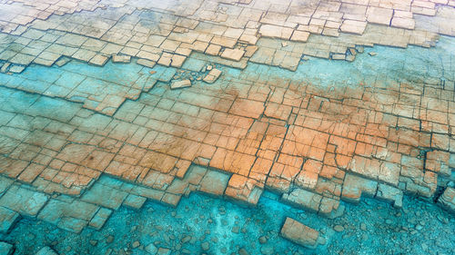 Full frame shot of rocks in water