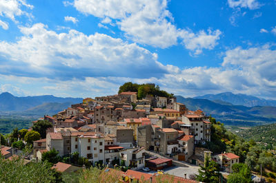 View of monteroduni, a old village in molise region, italy.