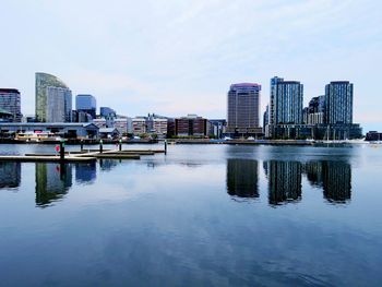 Reflection of buildings in city