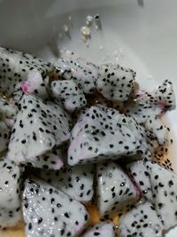 High angle view of fruits in plate