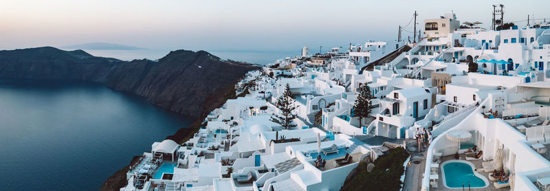 High angle view of boats in sea