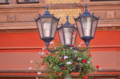 Low angle view of illuminated street light