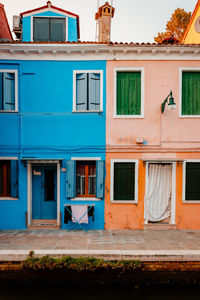 Characteristic colored houses in burano