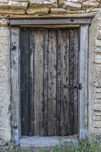 Closed door of old building