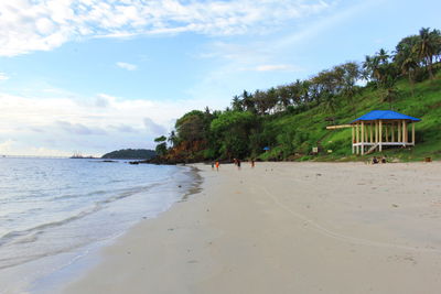 Scenic view of beach against sky