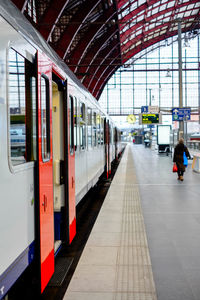 Train at railroad station platform