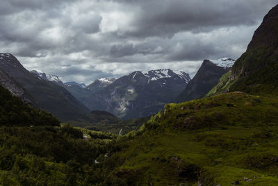 Scenic view of mountains against sky