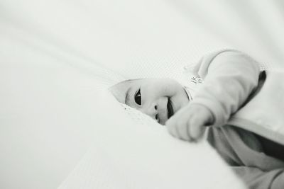 Close-up of person in snow