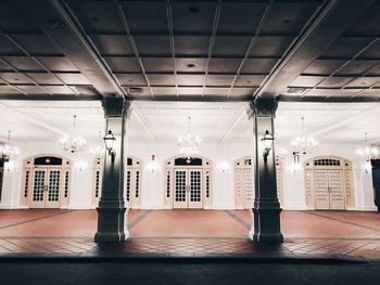 Interior of illuminated building