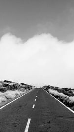 Empty road along landscape