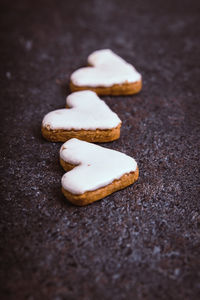 Close-up of cookies on table