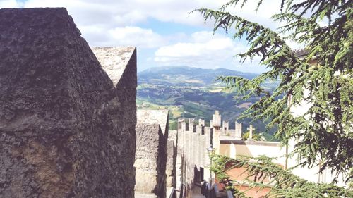 Panoramic view of mountains against sky