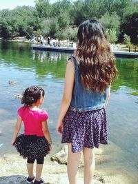 Girl standing in water