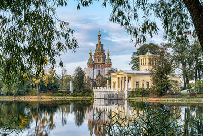 Reflection of building in lake