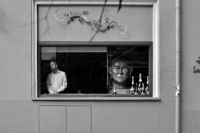 Reflection of window on glass