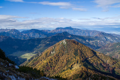 Scenic view of mountains against sky