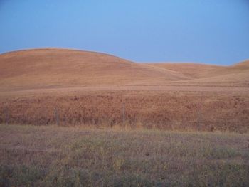 Scenic view of landscape against clear sky